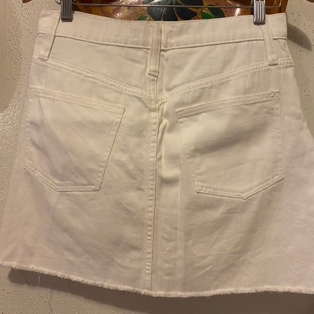 Madewell Rigid Denim A-Line Mini Skirt-Tile White - Picture 3 of 8
